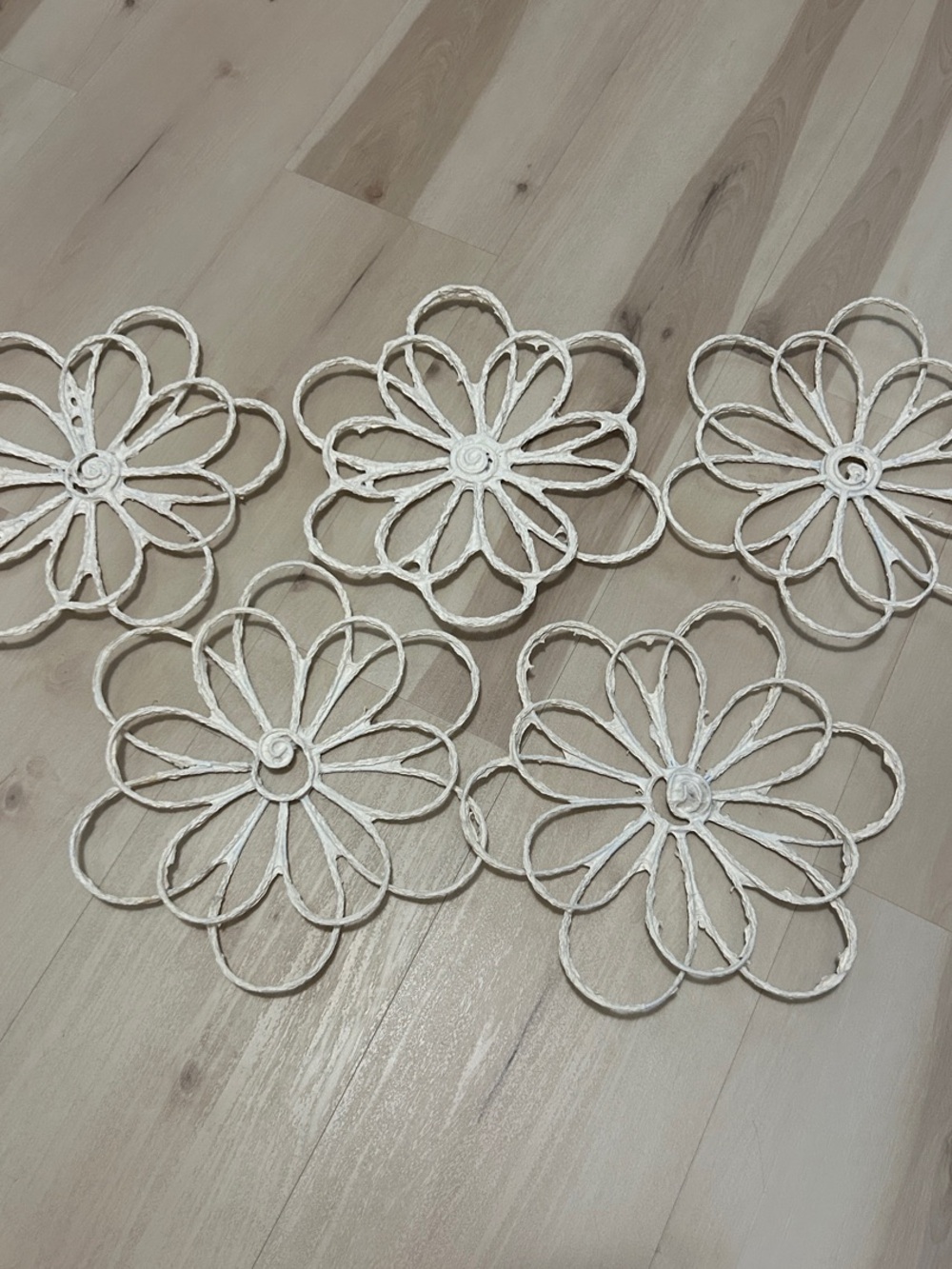 Ivory Floral Wall decor - Set of 5